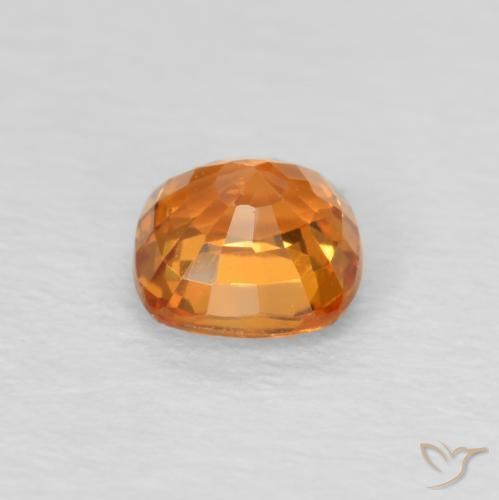 Zaffiro Arancione brillante naturale da 0.48 ct, Cuscino, VS