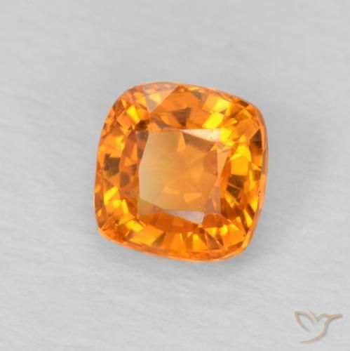 Zaffiro Arancione brillante naturale da 0.64 ct, Cuscino, VS