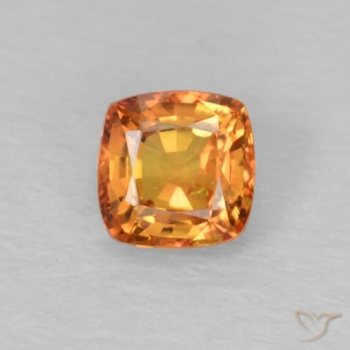 0.49ct Naturale Marrone arancio Zaffiro, Cuscino, VS