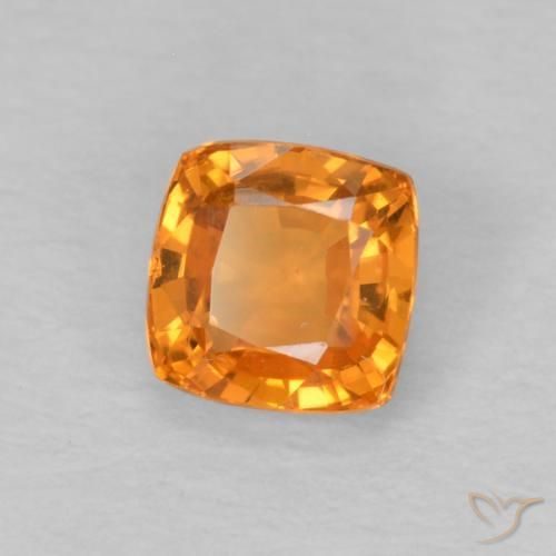 Zaffiro Arancione brillante naturale da 0.62 ct, Cuscino, VS