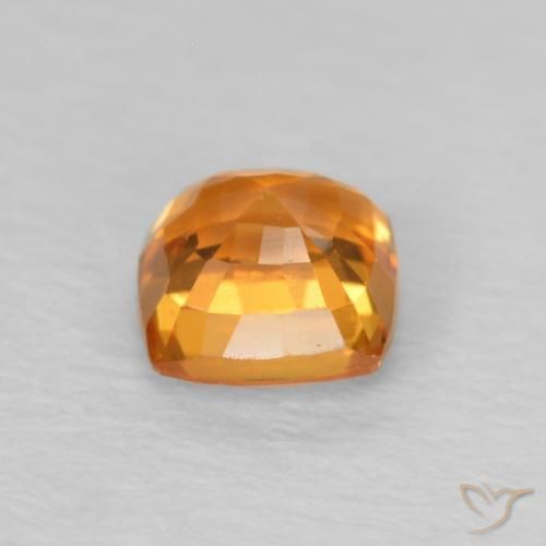 Zaffiro Arancione brillante naturale da 0.62 ct, Cuscino, VS