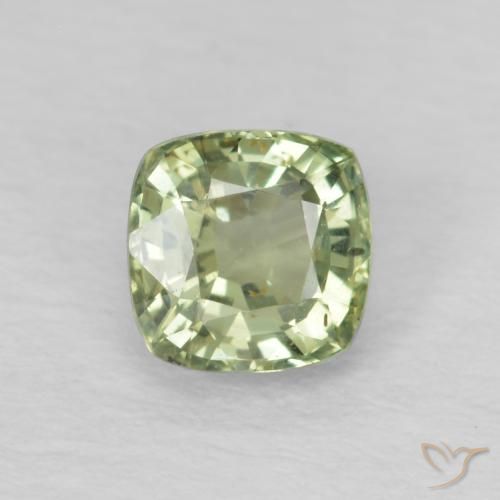 0.60ct Naturale Verde molto chiaro Zaffiro, Cuscino, VS