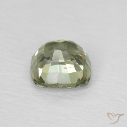 Zaffiro Verde molto chiaro naturale da 0.60 ct, Cuscino, VS
