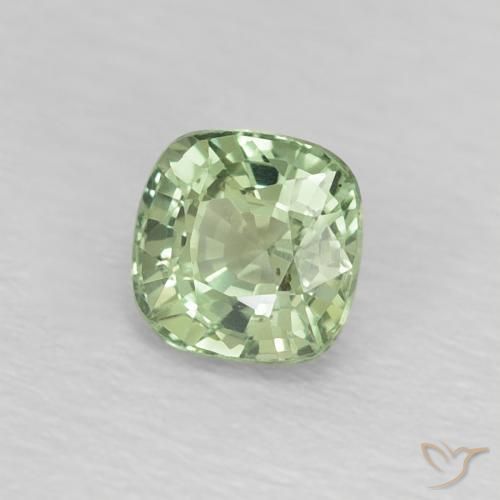 Zaffiro Verde pallido naturale da 0.59 ct, Cuscino, VS