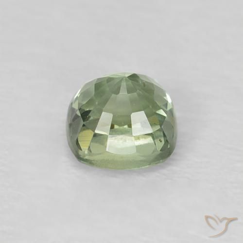 Zaffiro Verde pallido naturale da 0.59 ct, Cuscino, VS