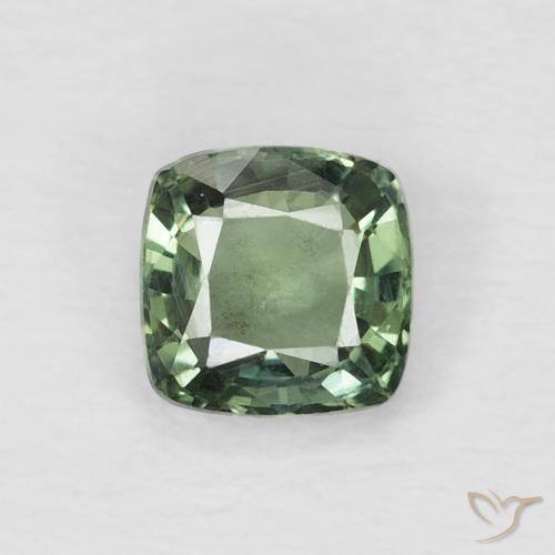 0.57ct Naturale Medium Light Green Zaffiro, Cuscino, VS