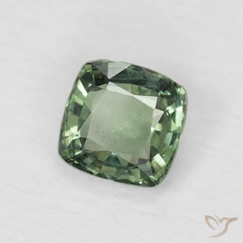 Zaffiro Medium Light Green naturale da 0.57 ct, Cuscino, VS