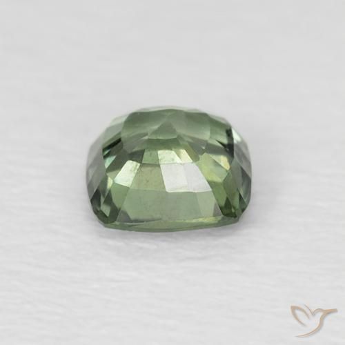 Zaffiro Medium Light Green naturale da 0.57 ct, Cuscino, VS