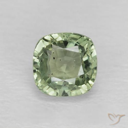0.75ct Naturale Verde medio Zaffiro, Cuscino, VS