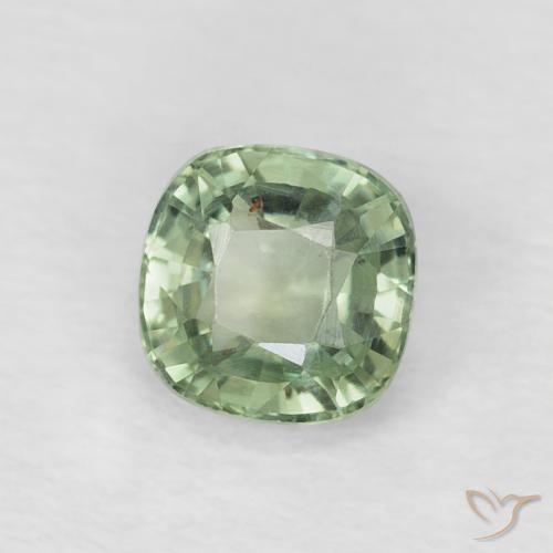 Zaffiro Verde foresta chiaro naturale da 0.60 ct, Cuscino, VS