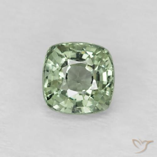 0.54ct Naturale Verde foresta Zaffiro, Cuscino, VS