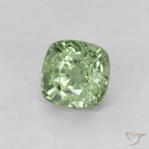 Zaffiro Verde pallido naturale da 0.62 ct, Cuscino, VS