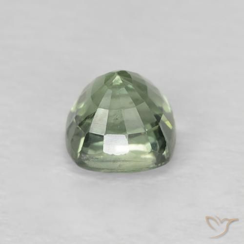 Zaffiro Verde pallido naturale da 0.62 ct, Cuscino, VS