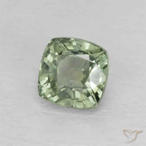 Zaffiro Medium Light-Green naturale da 0.73 ct, Cuscino, VS