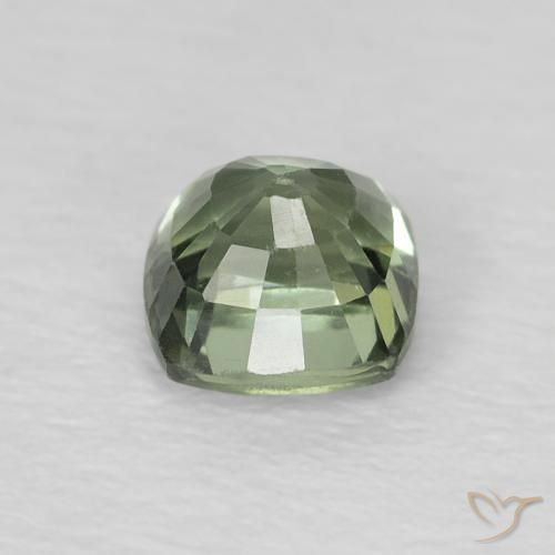 Zaffiro Medium Light-Green naturale da 0.73 ct, Cuscino, VS