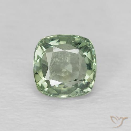 0.65ct Naturale Verde chiaro Zaffiro, Cuscino, VS