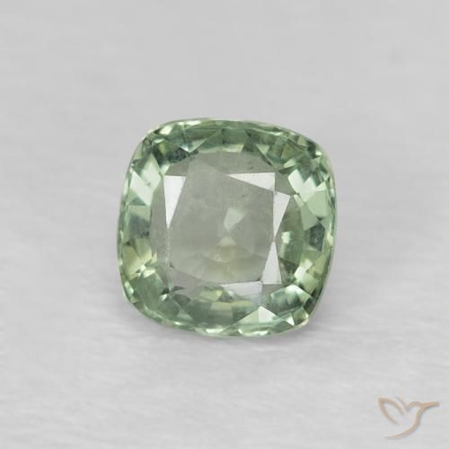 Zaffiro Verde chiaro naturale da 0.65 ct, Cuscino, VS