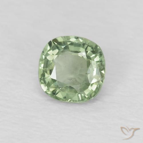 Zaffiro Verde pallido naturale da 0.43 ct, Cuscino, VS