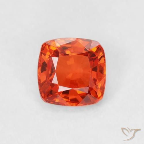 0.56ct Naturale Arancione rossastra Zaffiro, Cuscino, VVS-VS