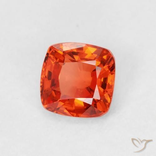 Zaffiro Arancione rossastra naturale da 0.56 ct, Cuscino, VVS-VS