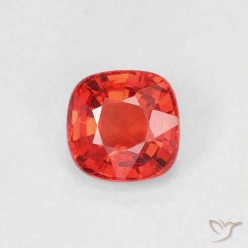 0.45ct Naturale Rosso cremisi brillante-arancione Zaffiro, Cuscino, VVS-VS