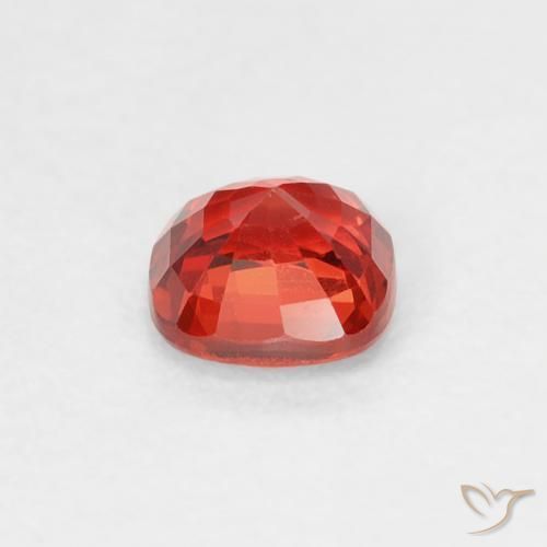 Zaffiro Rosso cremisi brillante-arancione naturale da 0.45 ct, Cuscino, VVS-VS