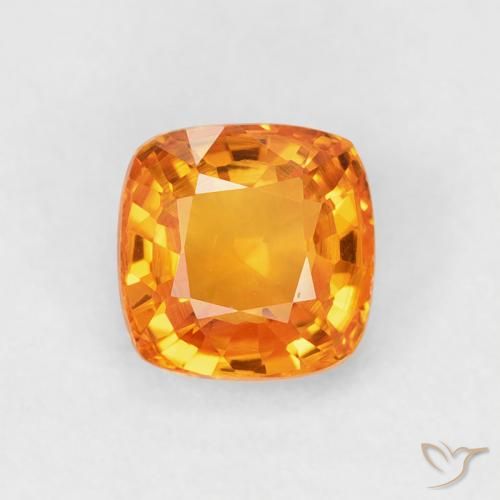 0.71ct Naturale Arancio Medio Zaffiro, Cuscino, VVS-VS