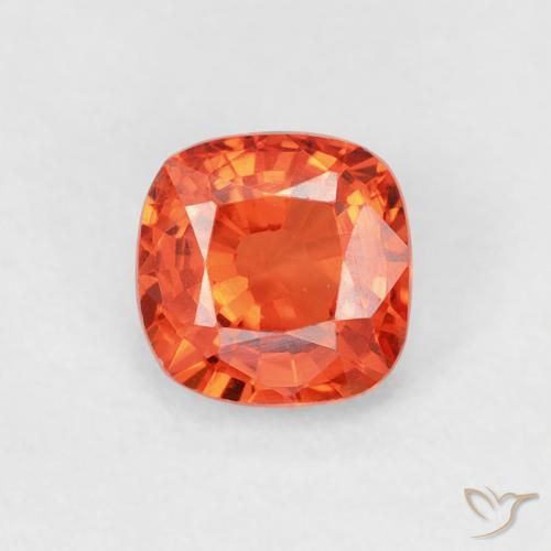 0.58ct Naturale Arancione rossastra Zaffiro, Cuscino, VS