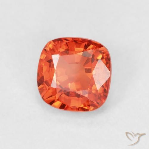 Zaffiro Arancione rossastra naturale da 0.58 ct, Cuscino, VS