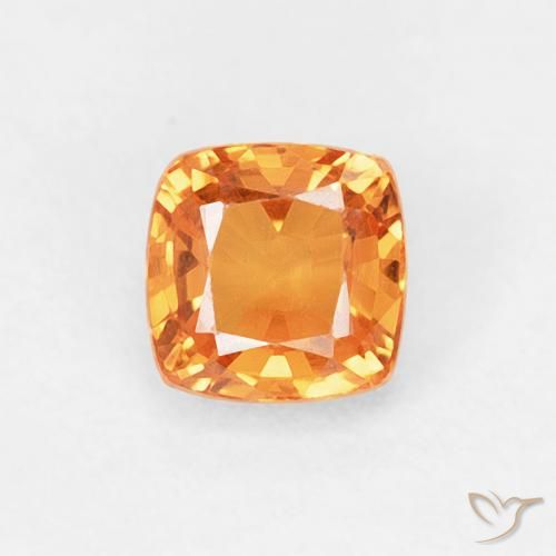 0.60ct Naturale Arancio Medio Zaffiro, Cuscino, VVS-VS