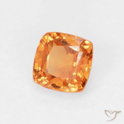 Zaffiro Arancio Medio naturale da 0.60 ct, Cuscino, VVS-VS