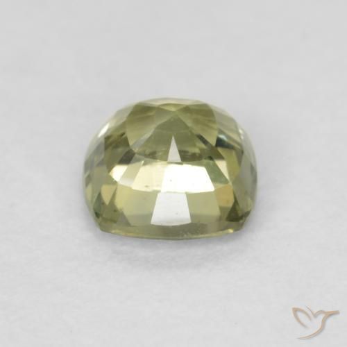 Zaffiro Verde giallastro naturale da 0.58 ct, Cuscino, VVS-VS