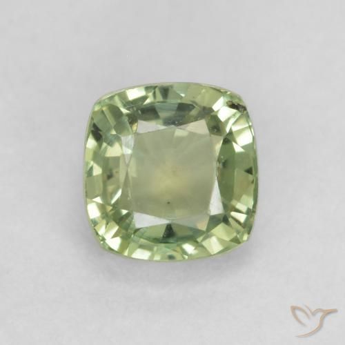 0.68ct Naturale Verde salvia molto chiaro Zaffiro, Cuscino, VVS-VS, Photo A