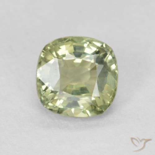 0.65ct Naturale Verde salvia molto chiaro Zaffiro, Cuscino, VVS-VS