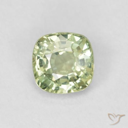 0.43ct Naturale Verde salvia molto chiaro Zaffiro, Cuscino, VVS-VS