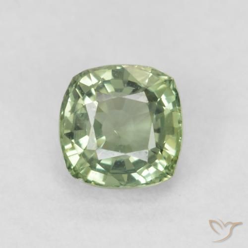 0.63ct Naturale Verde chiaro Zaffiro, Cuscino, VVS-VS
