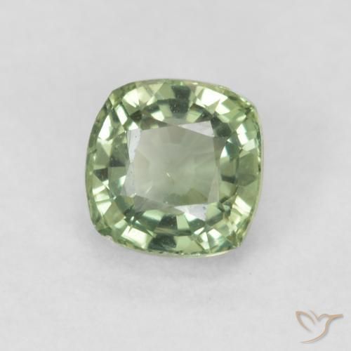 Zaffiro Verde chiaro naturale da 0.63 ct, Cuscino, VVS-VS