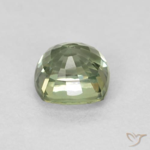 Zaffiro Verde chiaro naturale da 0.63 ct, Cuscino, VVS-VS