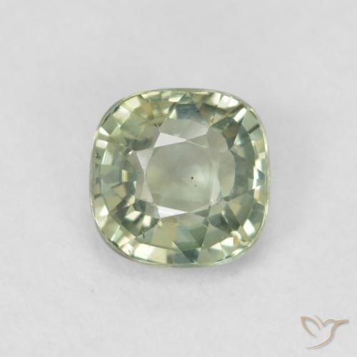 0.58ct Naturale Verde Salvia Chiaro Zaffiro, Cuscino, VVS-VS