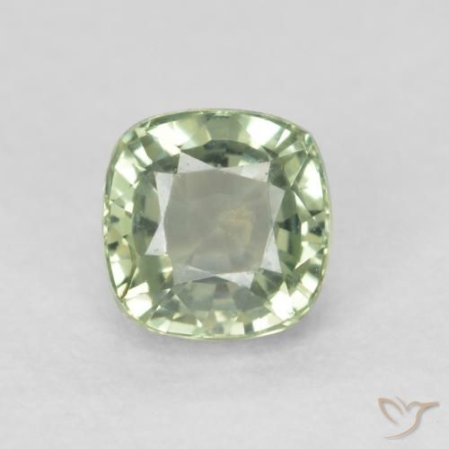 0.69ct Naturale Verde salvia molto chiaro Zaffiro, Cuscino, VVS-VS