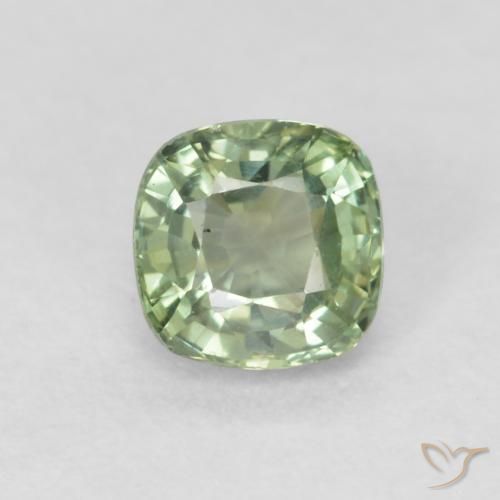 0.55ct Naturale Verde salvia molto chiaro Zaffiro, Cuscino, VVS