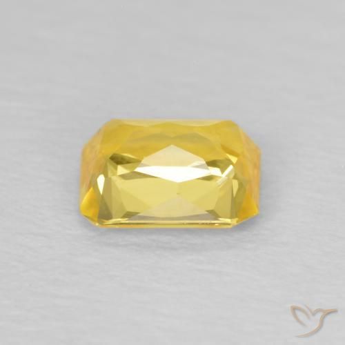 Zaffiro Dorato medio naturale da 0.60 ct, Ottagonale / Taglio smeraldo, VVS