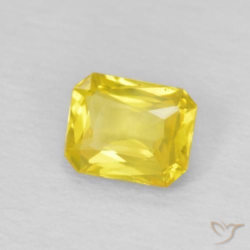 Zaffiro Bombo Giallo naturale da 0.46 ct, Ottagonale / Taglio smeraldo, VVS