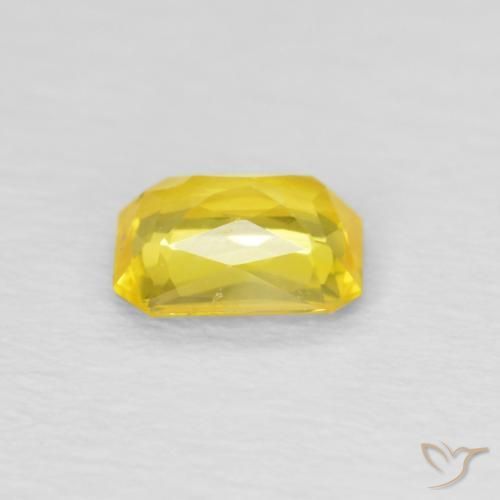 Zaffiro Bombo Giallo naturale da 0.46 ct, Ottagonale / Taglio smeraldo, VVS