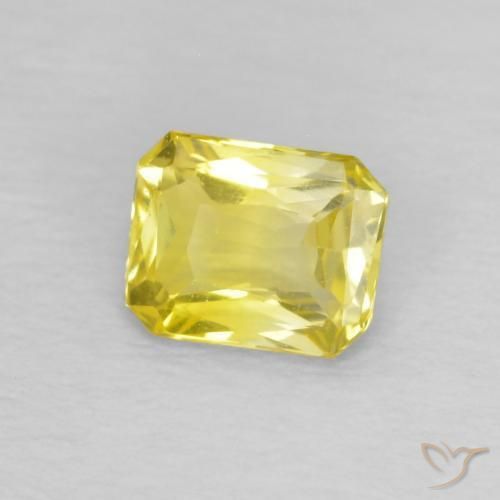 Zaffiro Giallo chiaro naturale da 0.49 ct, Ottagonale / Taglio smeraldo, VVS