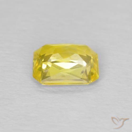 Zaffiro Giallo chiaro naturale da 0.49 ct, Ottagonale / Taglio smeraldo, VVS