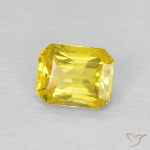 Zaffiro Giallo Toscana naturale da 0.56 ct, Ottagonale / Taglio smeraldo, VVS