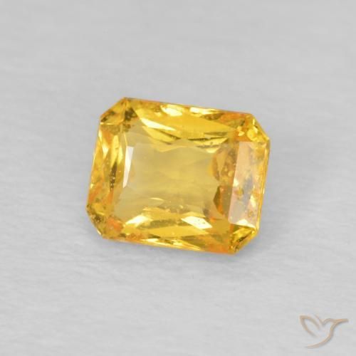 Zaffiro Oro medio naturale da 0.49 ct, Ottagonale / Taglio smeraldo, VS