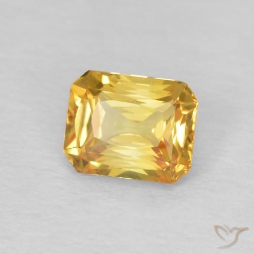 Zaffiro Dorato naturale da 0.53 ct, Ottagonale / Taglio smeraldo, VVS