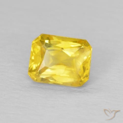 Zaffiro Giallo medio naturale da 0.56 ct, Ottagonale / Taglio smeraldo, VS